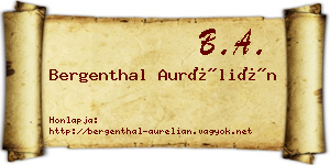 Bergenthal Aurélián névjegykártya